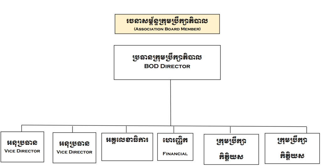 រចនាសម្ព័ន្ធ សមាគមបណ្ដុះបណ្ដាលជំនាញវិជ្ជាជីវៈយុវជនកម្ពុជា